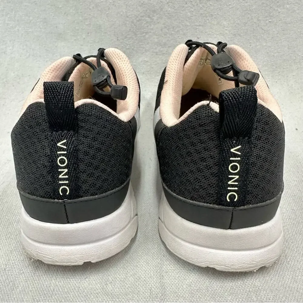 Vionic‎ Maren elastic lace toggle closure comfort walking sneaker black size 9.5